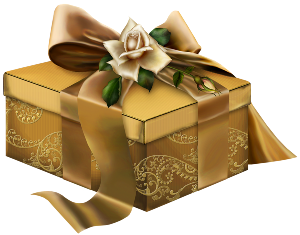 a beautiful golden gift box